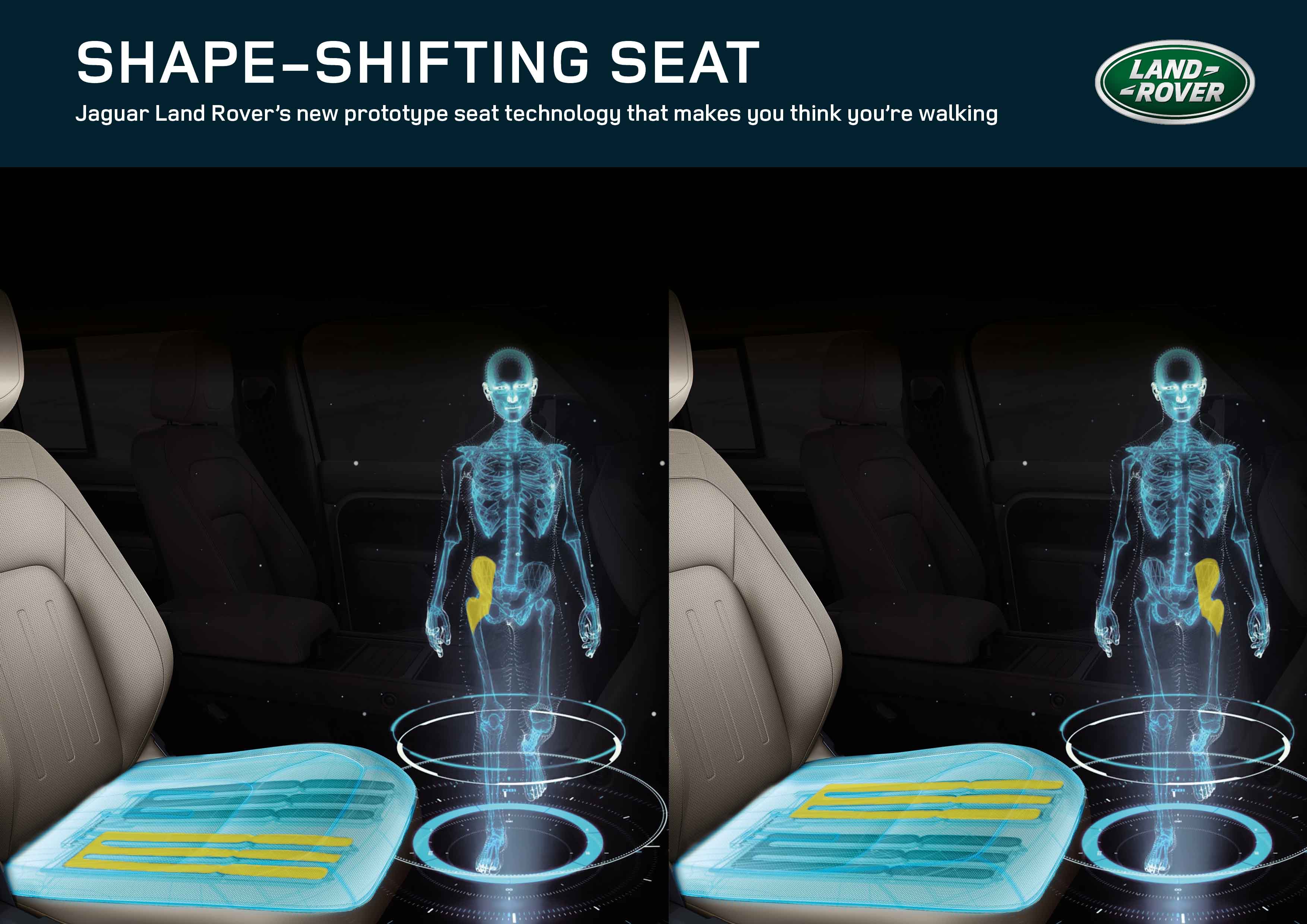 EL NUEVO ASIENTO DE JAGUAR LAND ROVER MARCA EL FUTURO: ADAPTA SU FORMA Y OFRECE EL MISMO CONFORT  QUE SI CAMINARA